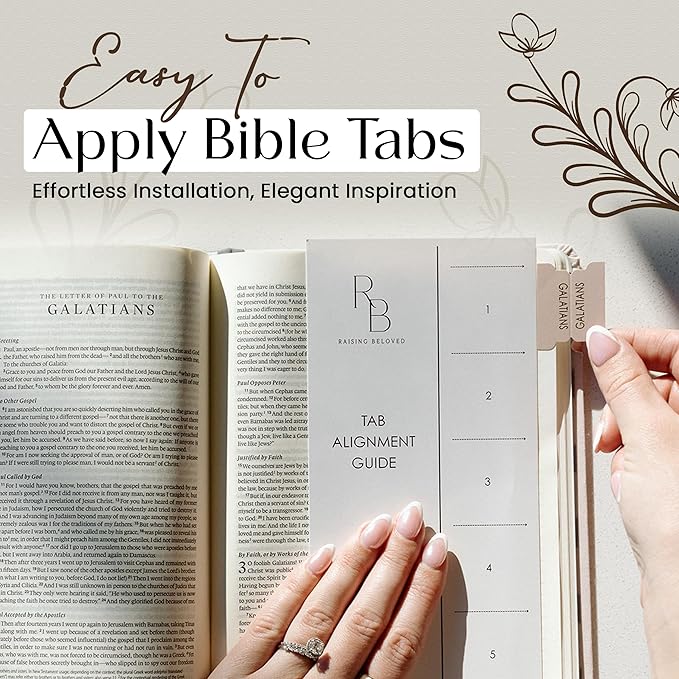 Bible Tabs for Women Study Bible, Embossed Matte Catholic Bible Tabs Gold, Laminated Bible Tabs, Bible Book Tabs w/Old & New Testament Neutral Bible Labels Tabs, Perfect Bible Study Supplies Oak