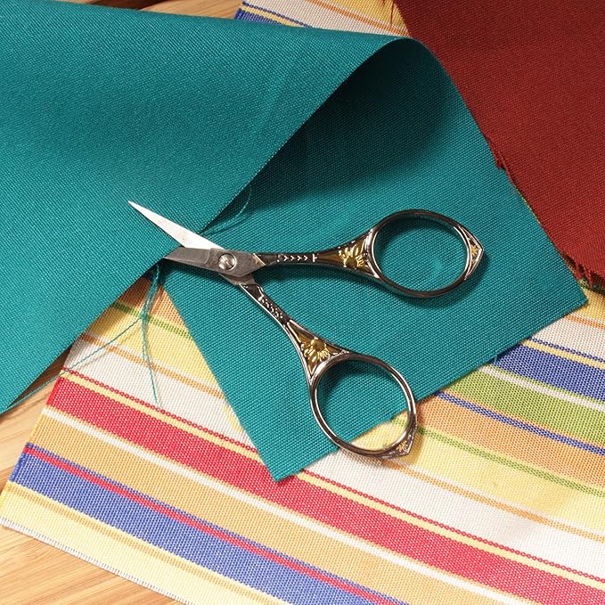 JubileeYarn Sun Motif Embroidery Craft Scissors - Silver - 3 Scissors