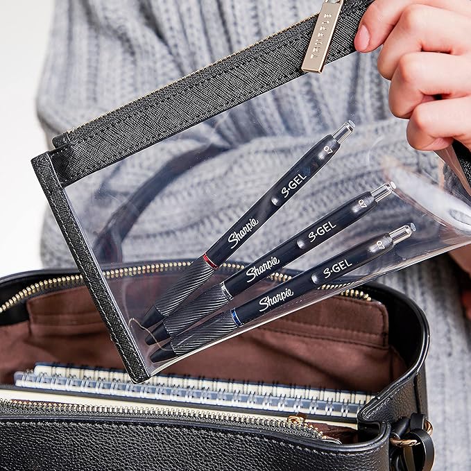 Sharpie S-Gel, Gel Pens, Drawing Pens, Gel Ink Pens For Journaling, Writing Pens, Coloring Pens, Medium Point Pens (0.7Mm), Black Ink Gel Pen, 4 Count