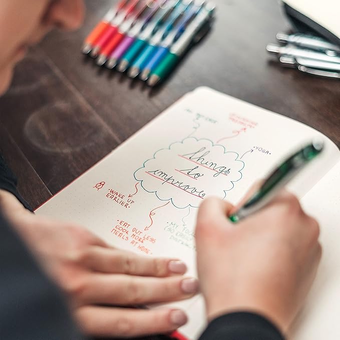 Pentel EnerGel Pearl RTX, 0.7mm, Black Ink, Box of 12 (BL77PWP-A)