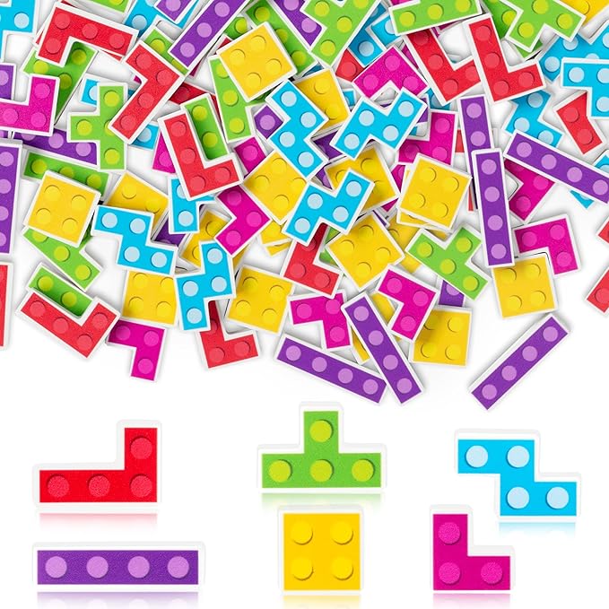 CJiangpo 60Pcs Block Mini Eraser for Kids Bulk - Cute Pencil Rubber Eraser Novelty 3D Desk Puzzle Rubbers Block Birthday Party Favors Filler Kids Back to School Classroom Prizes Gift