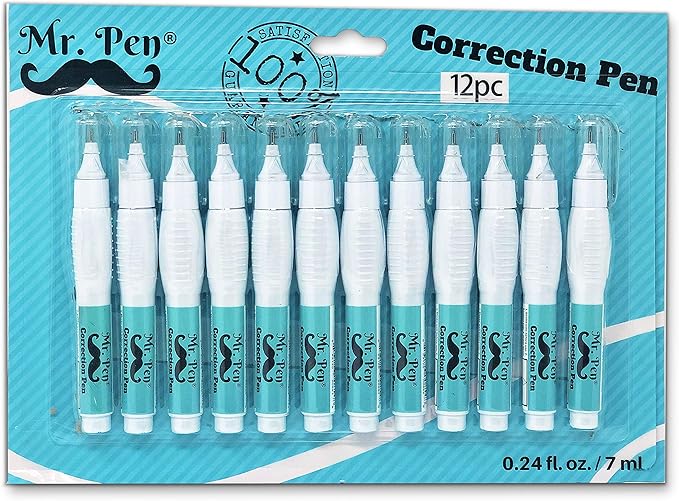 Mr. Pen- Correction Pen, Correction Fluid, Pack of 12, Correction liquid White, White Correction Fluid, White Fluid, White Correction Tape Pen Fluid