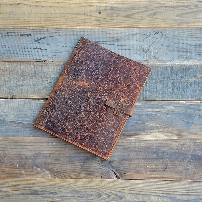 JJNUSA Genuine Leather Journal Writing Pad for Tops Legal Pads 8.5 x 11, A4 Writing Letter Portfolio Notepad Organizer, Writing Pads 8-1/2" x 11-3/4"