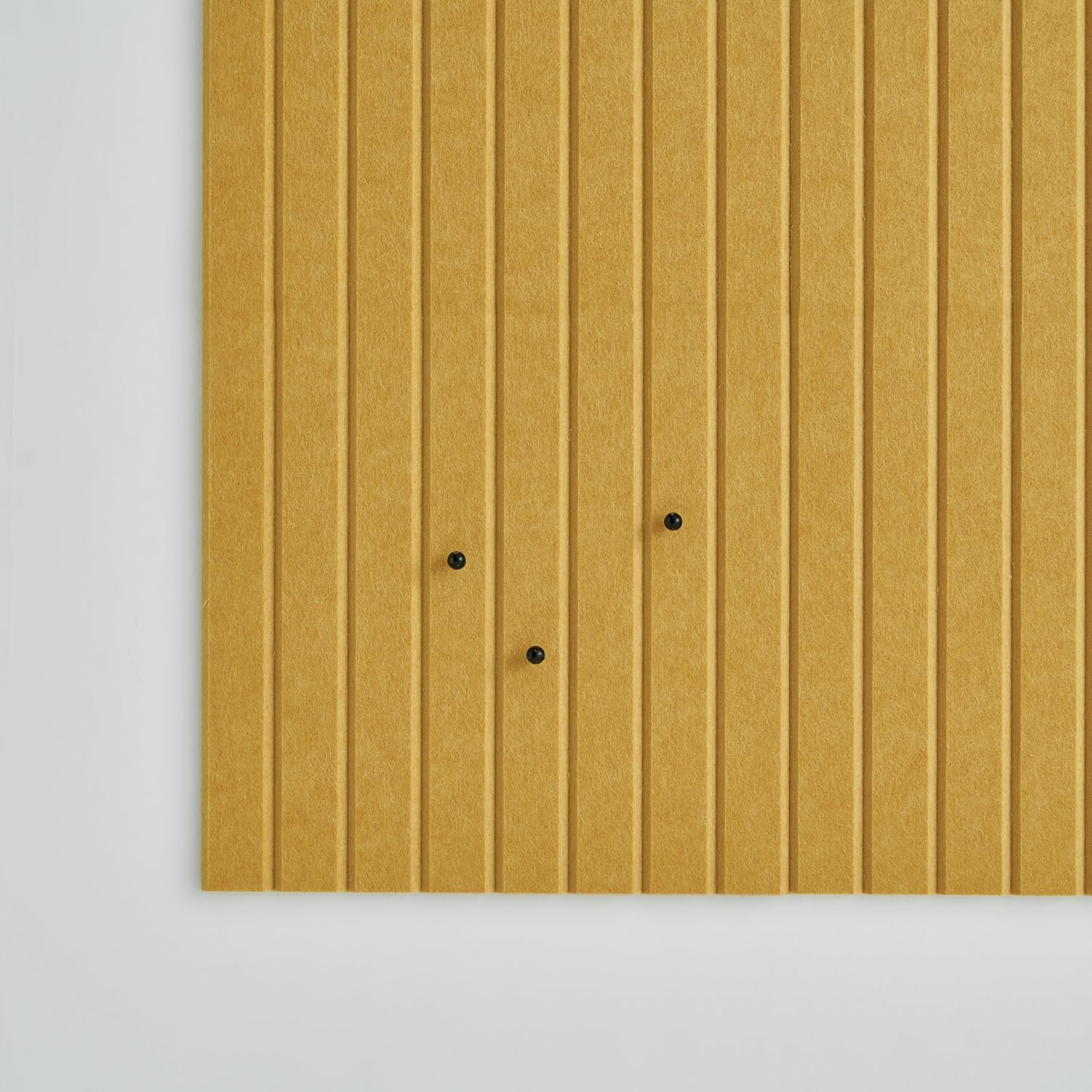 Large Cork Boards for Walls Black Felt Alternative - Slat Wall Paneling, Bulletin Board Tiles for Home Decor, Push Pin Corkboard Organizer for Office or Classroom-12-Pack Panel Kit (Mustard)
