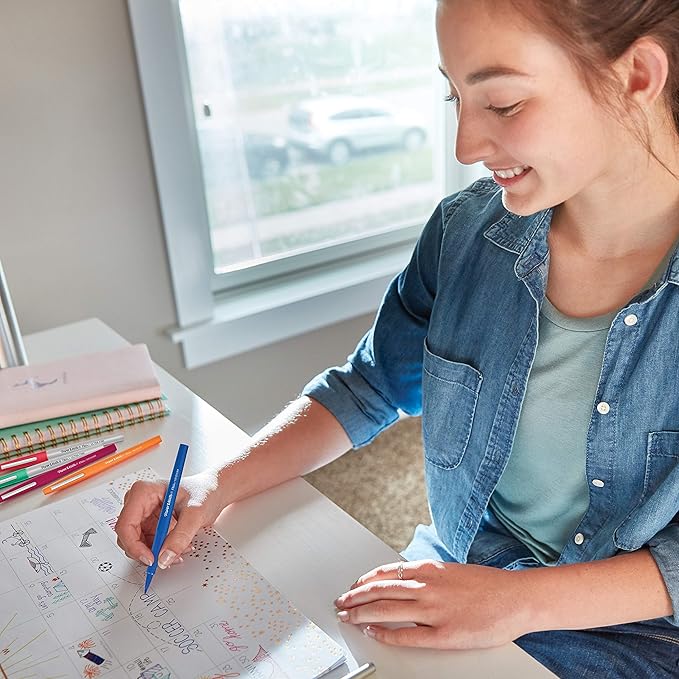 Paper Mate Flair Pen Easel Case, Medium Tip (0.7 mm), Assorted Colours, Case of 10