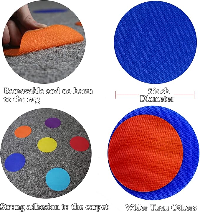 Carpet Markers 5" for Kids, Multicolor Spot Circle Markers for Classroom Teachers, Preschool and Kindergarten (30 Packs Of Circle)