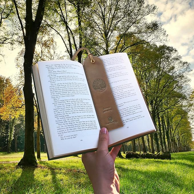 Tree of Life Leather Bookmark Handmade - 2 Genuine Leather Bookmarks for Men and Women with Unique Tree of Life Design - Perfect Book Lovers Gift for Bookworms and Readers