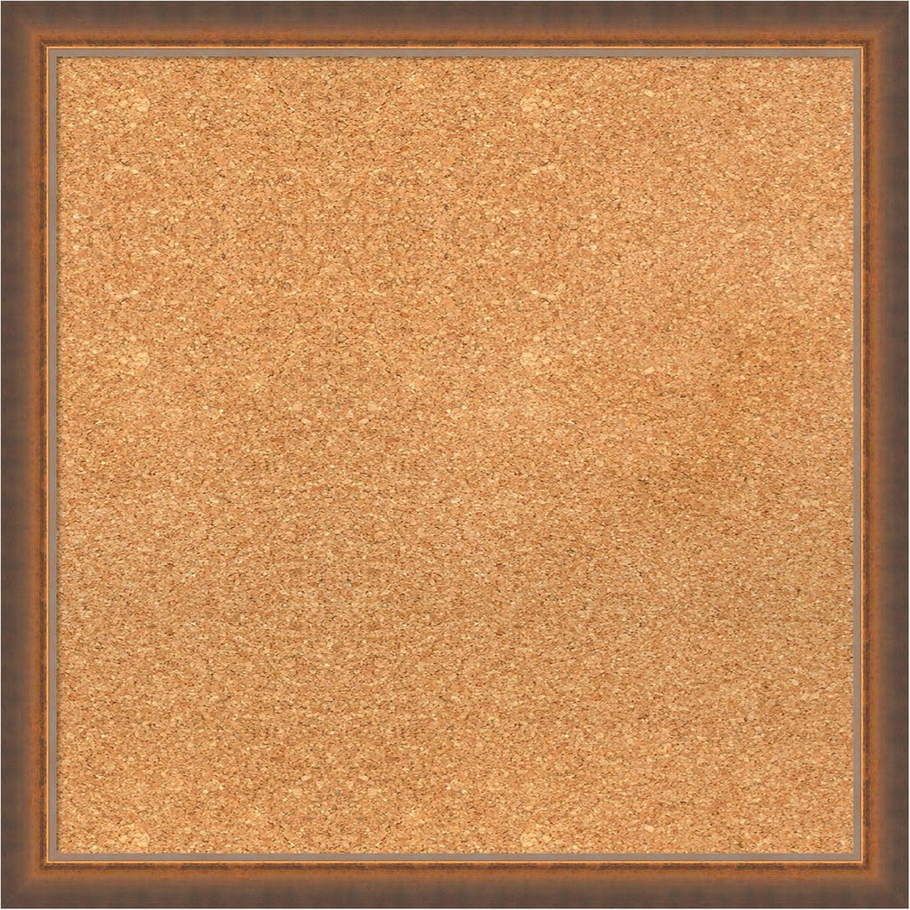 Amanti Art Natural Cork Board for Wall, 22x22 Vision Board with Bronze Frame, Medium Corkboard Office Decor for Home Organization, Modern Corkboard Pinboard to Display Items for Home Organization in