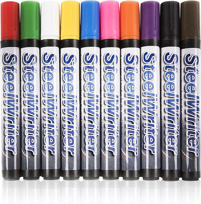 Metal Marking Paint Pen - Industrial Marker For Writing & Drawing on Steel and Metals - Washable Removable Paint Markers For Metal, Wet Erase Metal Paint, Pink Paint Pen for Construction and Welders
