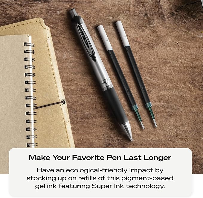 Uniball Signo 207 Impact RT Retractable Gel Pen, 2 Count(Pack of 1) 1.0mm Bold Point Gel Pens| Office Supplies by Uni-ball like Ink Pens, Colored Pens, Fine Point, Smooth Writing Pens, Ballpoint Pens