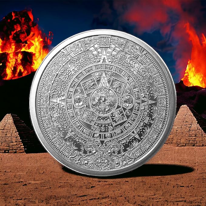 1 oz Aztec Calendar Silver Round Fine Silver