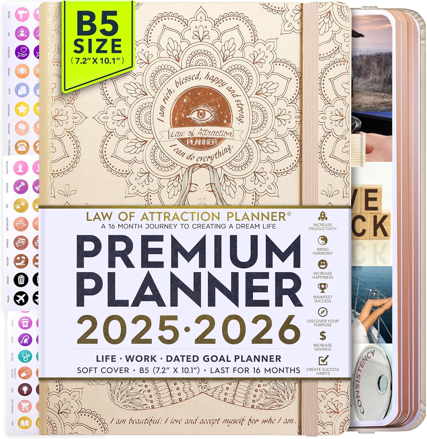 2025-2026 Planner Weekly and Monthly | 16-Month Life Planner to Increase Focus & Productivity | Reduce Overwhelm & Achieve Your Biggest Goals | Include Gift Box & Stickers | Sep 2025-Dec 2026