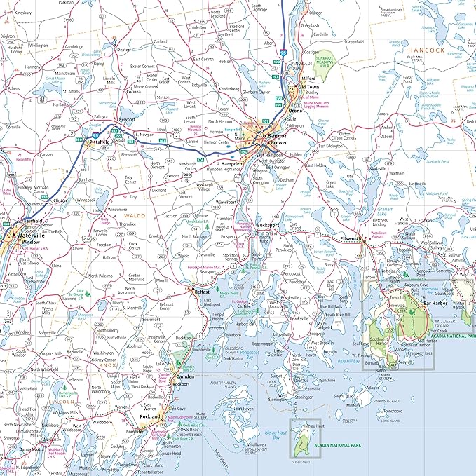 Rand McNally Easy to Read: Maine State Map