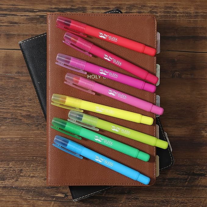 Mr. Pen- Gel Highlighter, 8 Pack, Assorted Colors, Bible Highlighters No Bleed, No Bleed Highlighters, Bible Highlighter, Bible Markers, Gel Highlighters for Bibles, Fluorescent Highlighter