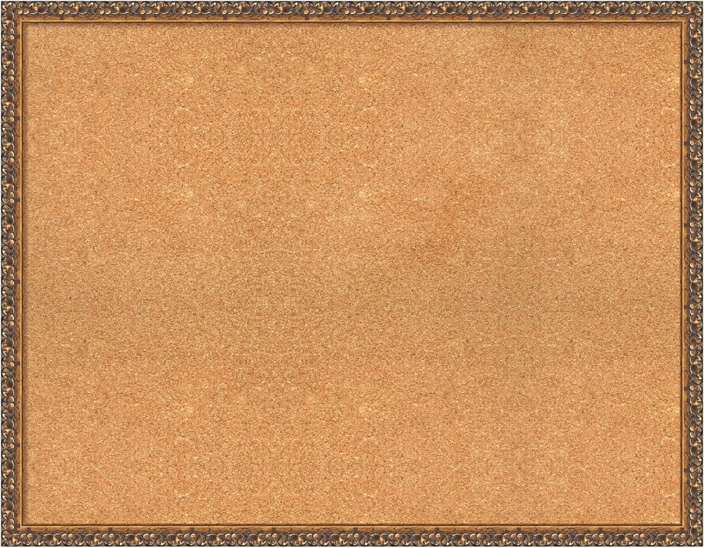 Amanti Art Natural Cork Board for Wall, 28x36 Vision Board with Bronze Frame, Large Corkboard Office Decor for Home Organization, Traditional Corkboard Pinboard to Display Items for Home Organization