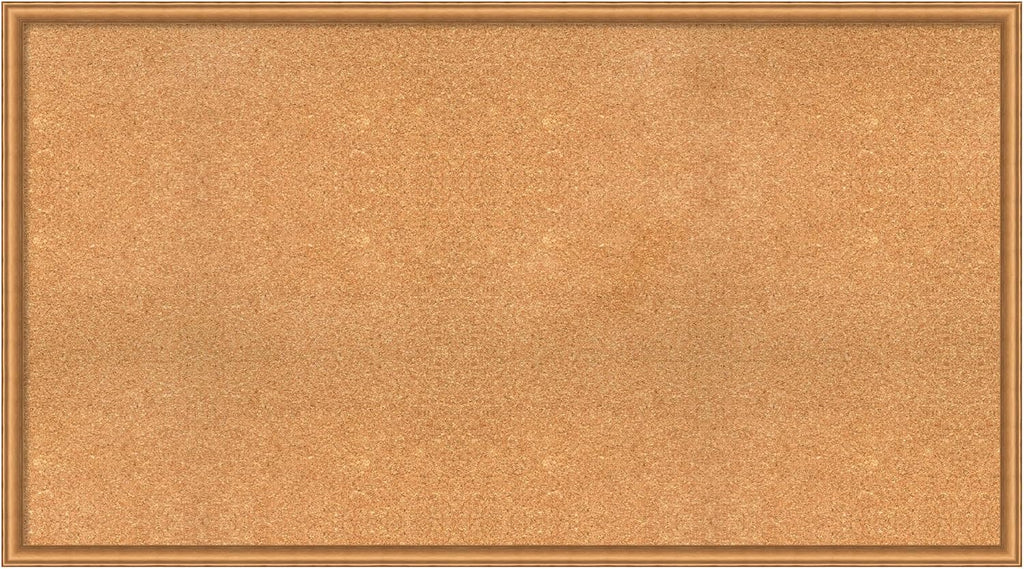 Amanti Art Natural Cork Board for Wall, 30x54 Vision Board with Bronze Frame, Oversize Corkboard Office Decor for Home Organization, Casual Corkboard Pinboard to Display Items for Home Organization
