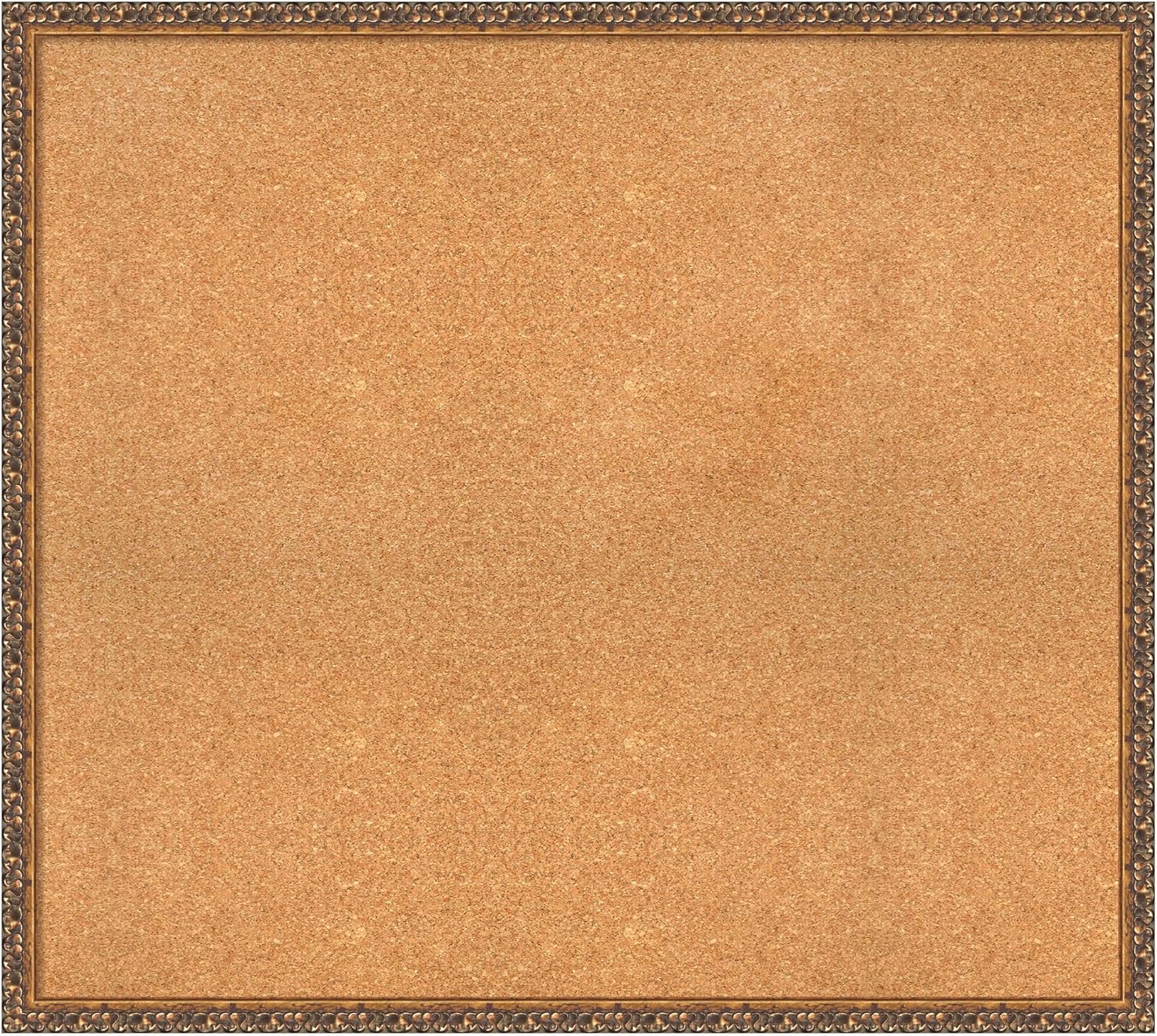 Amanti Art Natural Cork Board for Wall, 34x38 Vision Board with Bronze Frame, X-Large Corkboard Office Decor for Home Organization, Traditional Corkboard Pinboard to Display Items for Home