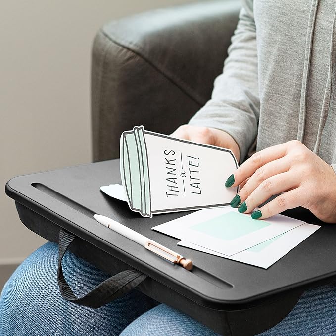 LAPGEAR Compact Lap Desk - Black - Fits up to 15 Inch Laptops - Pack of 12 - Style No. 43008