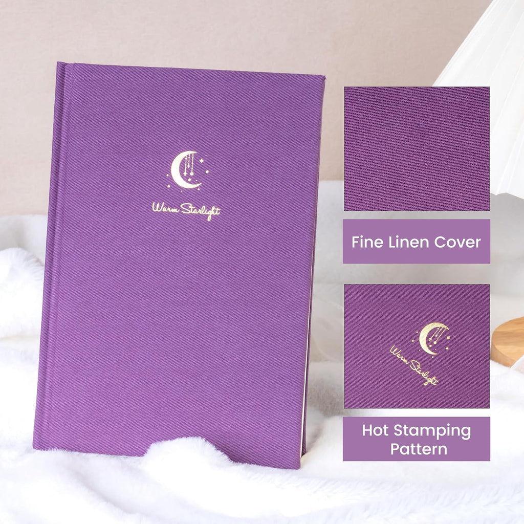 CAGIE Lined Journal Notebook for Women Girls, A5 Hardcover Linen Journals For Writing 256 Pages, Aesthetic Womens Diary, Gifts 8.3'' x 5.7'' Purple