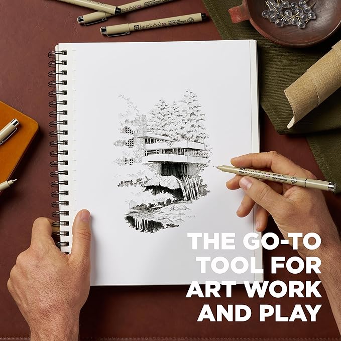 SAKURA Pigma Micron Fineliner Pens - Archival Black Ink Pens - Pens for Writing, Drawing, or Journaling - Assorted Point Sizes - 10 Pack