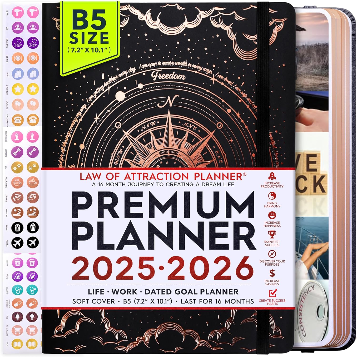 2025-2026 Planner Weekly and Monthly | 16-Month Life Planner to Increase Focus & Productivity | Reduce Overwhelm & Achieve Your Biggest Goals | Include Gift Box & Stickers | Sep 2025-Dec 2026