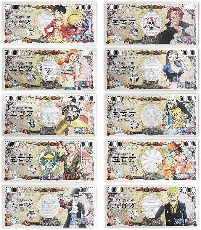 Silver Japanese Anime ONE Piece Edition Bookmarks, Collectibles, banknotes and Gifts.