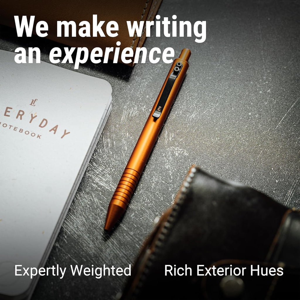 Everyman Grafton Full Click Refillable 0.7mm Ball Point Pen, Taipan | Sleek Anodized Aluminum EDC Pen with Deep Grooved Grip | Smooth Writing Pocket Pen for Office, Travel, Gifting & Daily Use