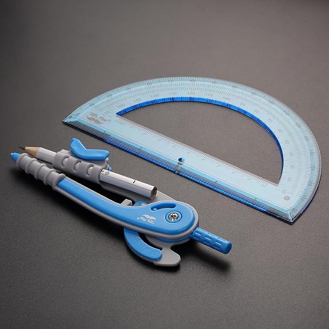 Mr. Pen- Compass and Protractor Set, Blue, Compass Geometry Tool, Protractor and Compass Set, Compass Drawing Tool, Drawing Compass, Protractor Set, Geometry Compass, Math Compass for Geometry