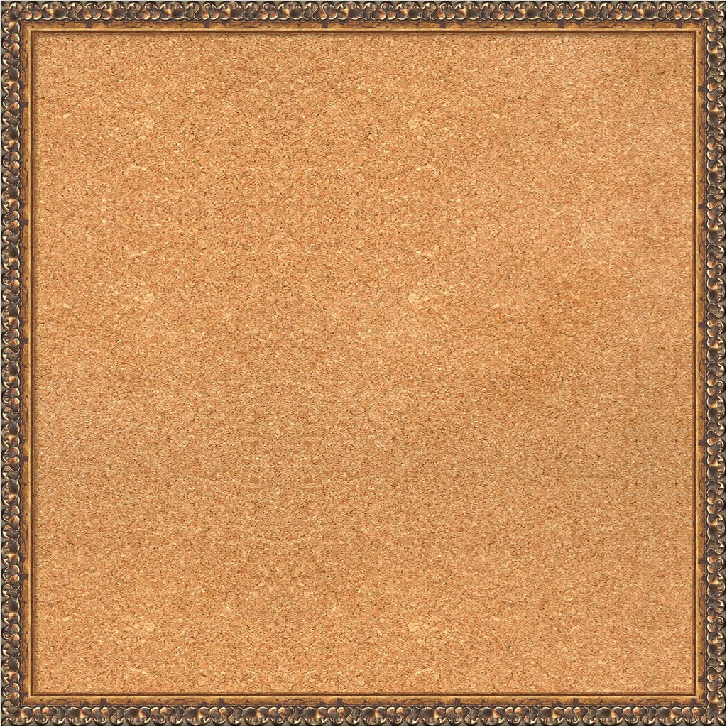 Amanti Art Natural Cork Board for Wall, 26x26 Vision Board with Bronze Frame, Medium Corkboard Office Decor for Home Organization, Traditional Corkboard Pinboard to Display Items for Home