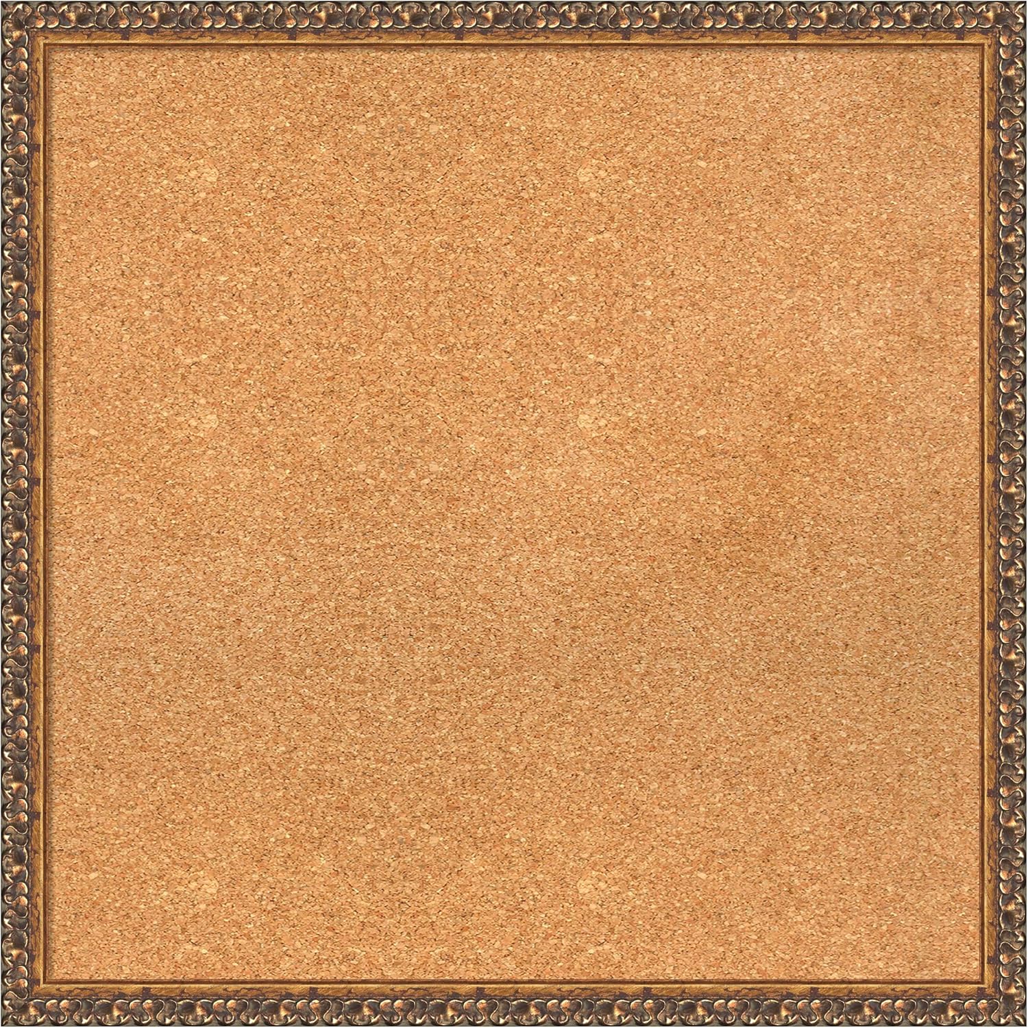 Amanti Art Natural Cork Board for Wall, 26x26 Vision Board with Bronze Frame, Medium Corkboard Office Decor for Home Organization, Traditional Corkboard Pinboard to Display Items for Home