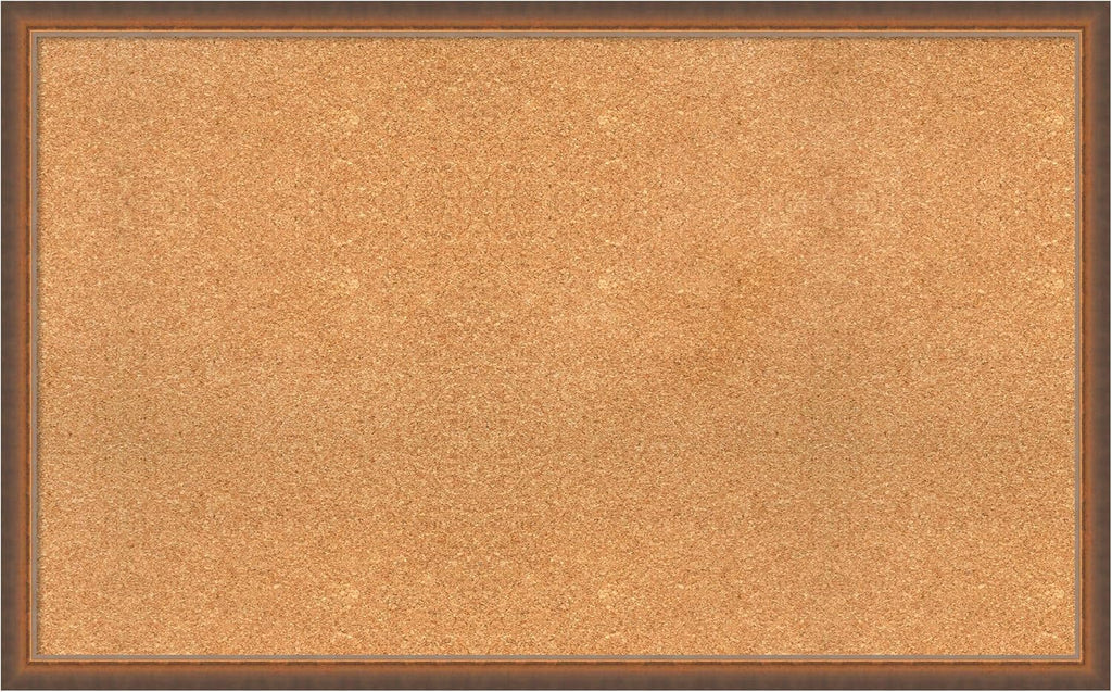 Amanti Art Natural Cork Board for Wall, 26x42 Vision Board with Bronze Frame, Large Corkboard Office Decor for Home Organization, Modern Corkboard Pinboard to Display Items for Home Organization in