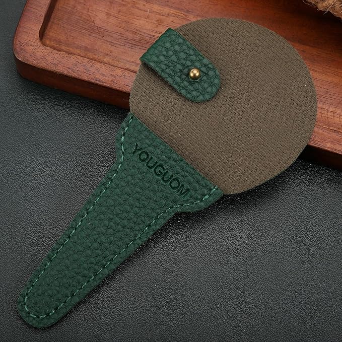 Embroidery Scissors Sheath Protector Craft Scissors Storage Cover Leather Case, 2Pieces Green
