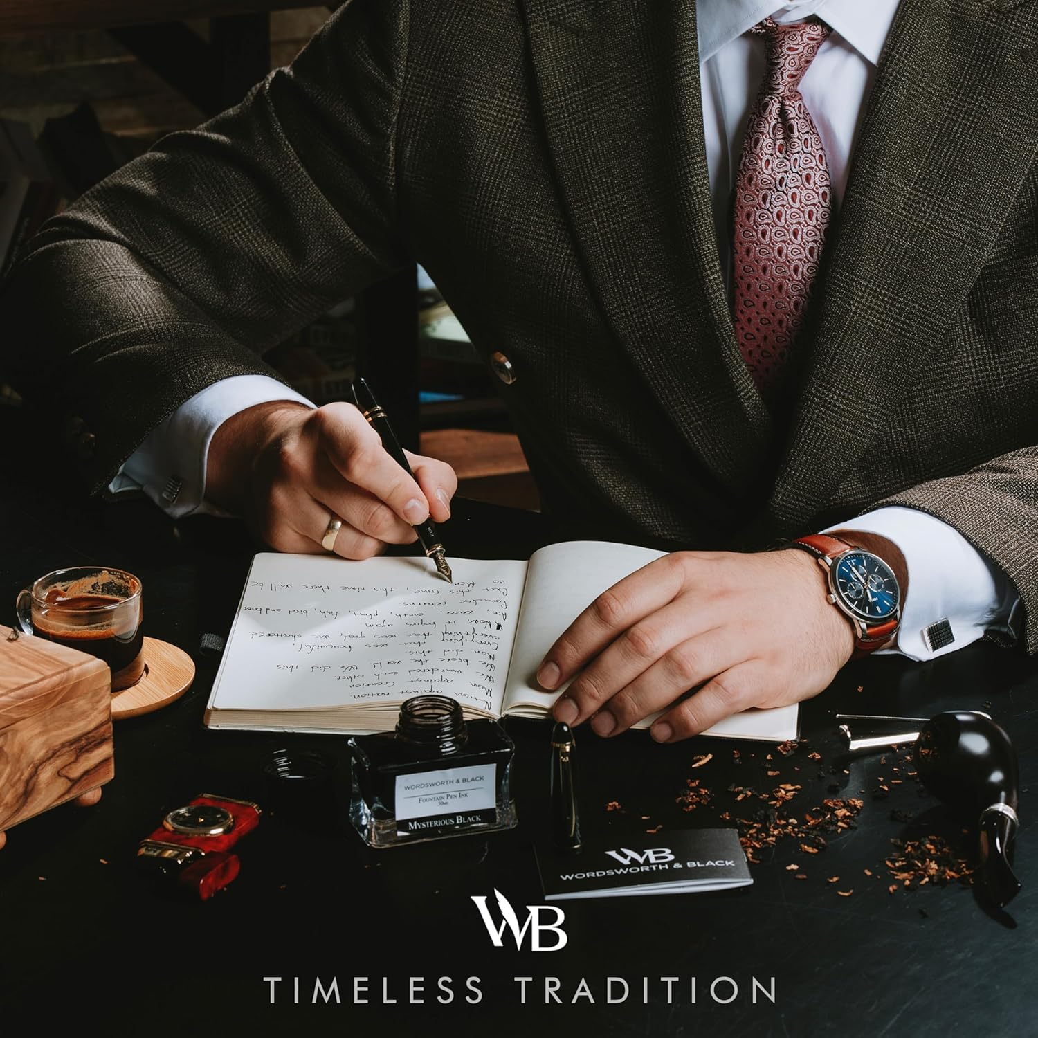 Wordsworth & Black Majesti Fountain Pen-(Black) Luxury Case, 24K Gold Finish; 18K Gilded Extra Fine Nib- Ink Cartridges, Refillable Ink Converter-Calligraphy Pen-Best Business Gift Set for Men & Women