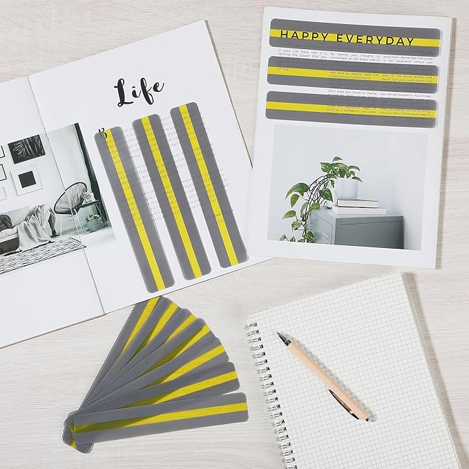 Mr. Pen- Guided Reading Strips, 18 Pack, Yellow, Highlighter Strips, Bookmarks for Kids