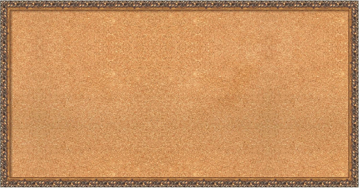 Amanti Art Natural Cork Board for Wall, 22x42 Vision Board with Bronze Frame, Large Corkboard Office Decor for Home Organization, Traditional Corkboard Pinboard to Display Items for Home Organization