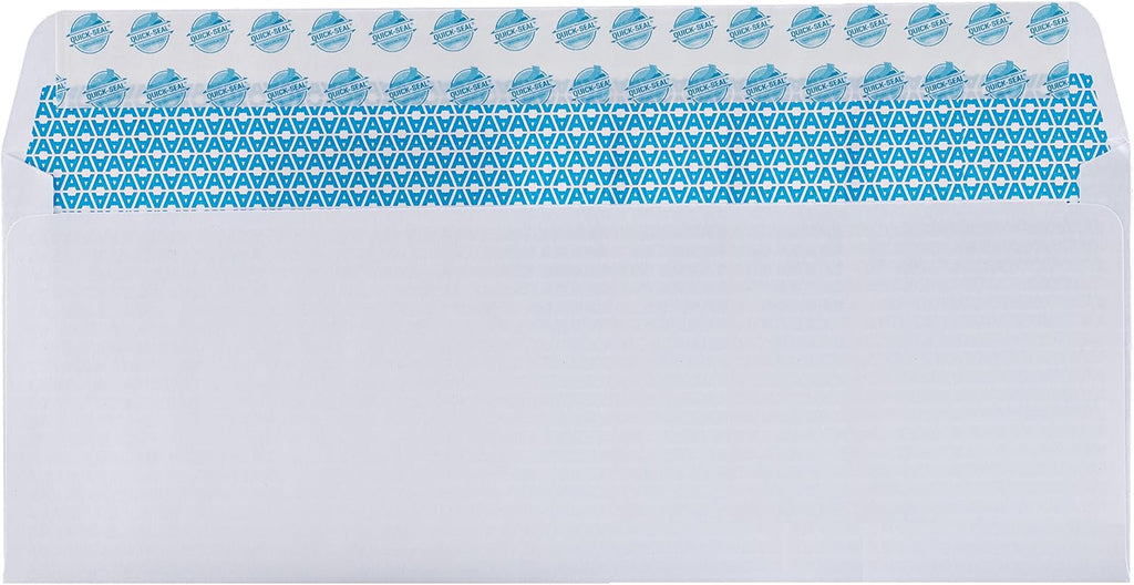 Aimoh #10 Security Tinted Self-Seal Envelopes - No Window - EnveGuard, Size 4-1/8 X 9-1/2 Inches - White - 24 LB - 1 Case - 12 Packs - 1,200 Envelopes (34100-CS)