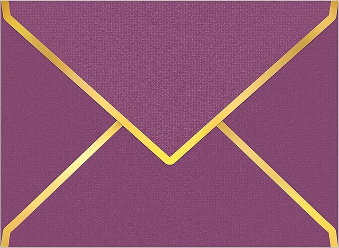 60 Pack Gold Envelopes 5x7 Bulk Wine, 250G Pearled Cardstock A7 Envelopes for Invitations Business Mailing Envelope with Gold Foil Border, A6 4x6 Envelopes for Wedding Baby Shower Cards