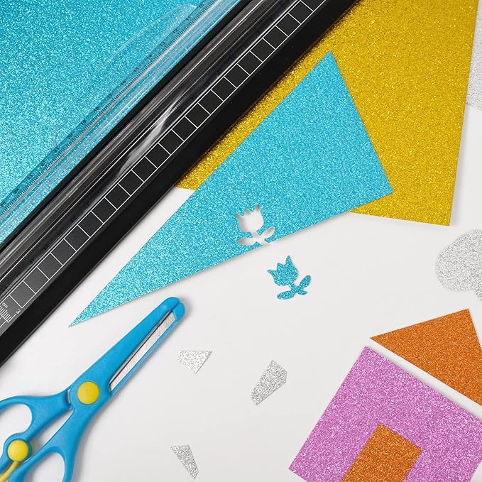 Simetufy Glitter Cardstock Paper, 24 Sheets 12 Colors, Premium Sparkly Paper for Cricut & DIY Projects, A4 Size