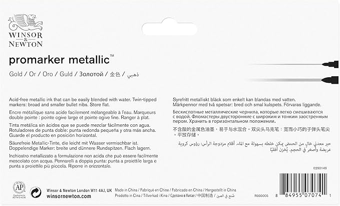 Winsor & Newton Promarker Metallic, Set of 2, Gold