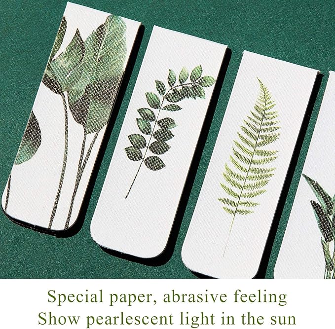 Chinco 10 Pieces Magnetic Bookmarks Magnet Page Markers Assorted Book Markers Set for Students Reading Gifts for Christmas(Tortoiseshell Leaf)