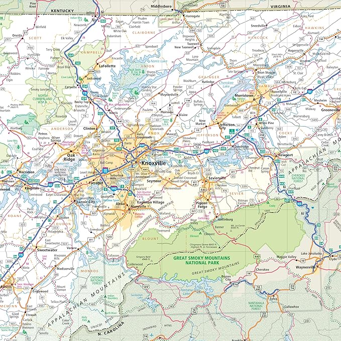 Rand McNally Easy to Read: Tennessee State Map