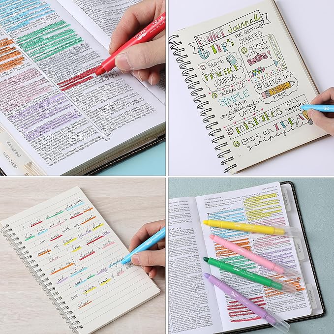 Mr. Pen- Gel Highlighter, 8 Pack, Assorted Colors, Bible Highlighters No Bleed with Bible Color Coding and Interpretation Guide, No Bleed Highlighters, Bible Highlighter, Bible Markers