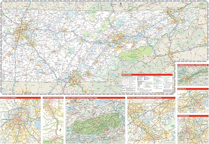 Rand McNally Easy to Read: Tennessee State Map