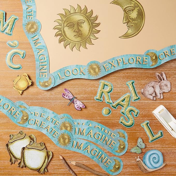 Eureka Curiosity Garden Paper Cut-Out Classroom Decorations for Teachers, 36 Pieces