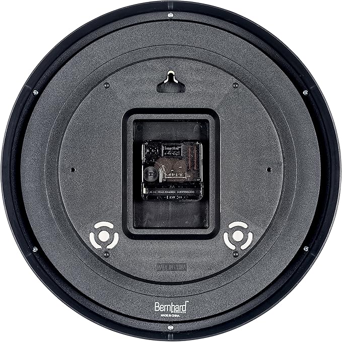 Bernhard Products Red Wall Clock Silent Non Ticking - 12 Inch Quality Quartz Battery Operated Round Easy to Read