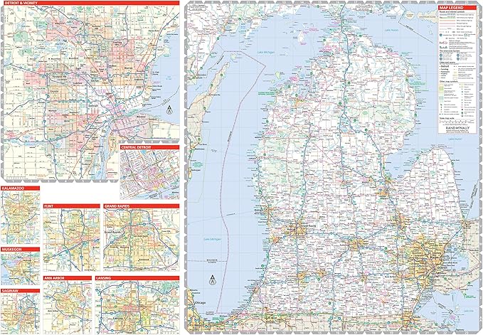 Rand McNally Easy to Read: Michigan State Map