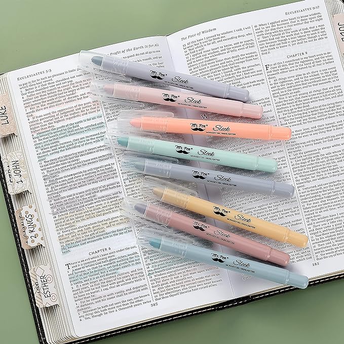 Mr. Pen- Gel Highlighter, 4 Pack, Bible Highlighters No Bleed, No Bleed Highlighters, Bible Highlighter, Bible Markers, Gel Highlighters for Bibles, Highlighter