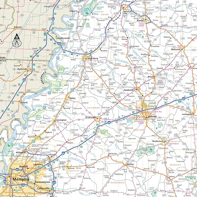 Rand McNally Easy to Read: Tennessee State Map
