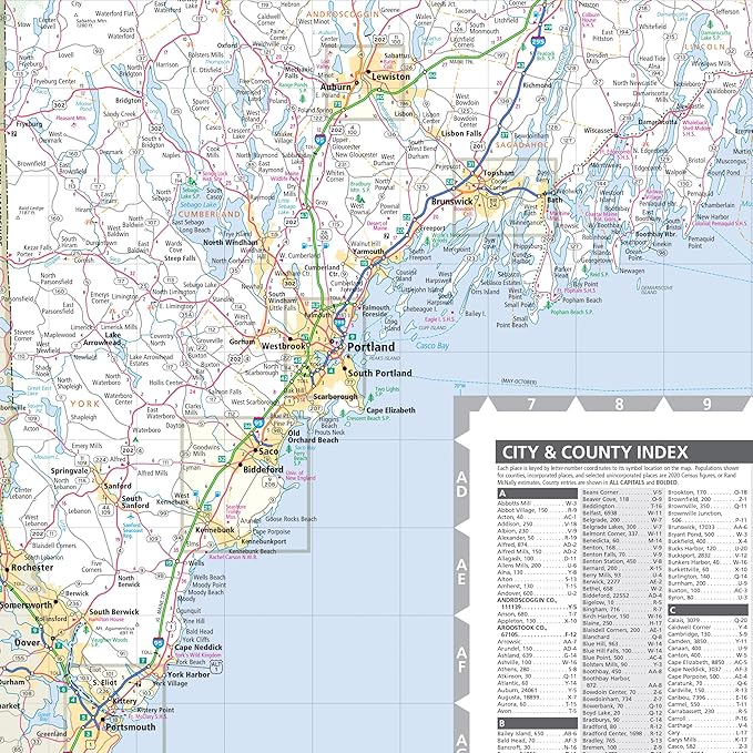 Rand McNally Easy to Read: Maine State Map