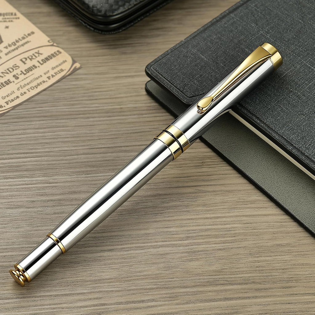 BEILUNER Ballpoint Pens (Silver Chrome and Gold Finish)